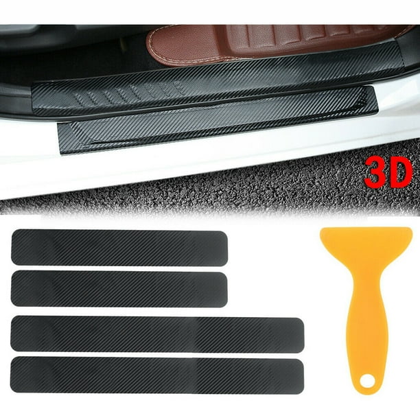 4 Pieces Amon Tech Car Door Sill Protector 3D Carbon Fiber Door Protectors with Scraper Welcome Pedal Protect,Anti-Kick Scratch for Auto Doors 4 Pieces Amon Tech Car Door Sill Protector 3D Carbon Fiber Door Protectors with Scraper Welcome Pedal Protect,Anti-Kick Scratch for Auto Doors